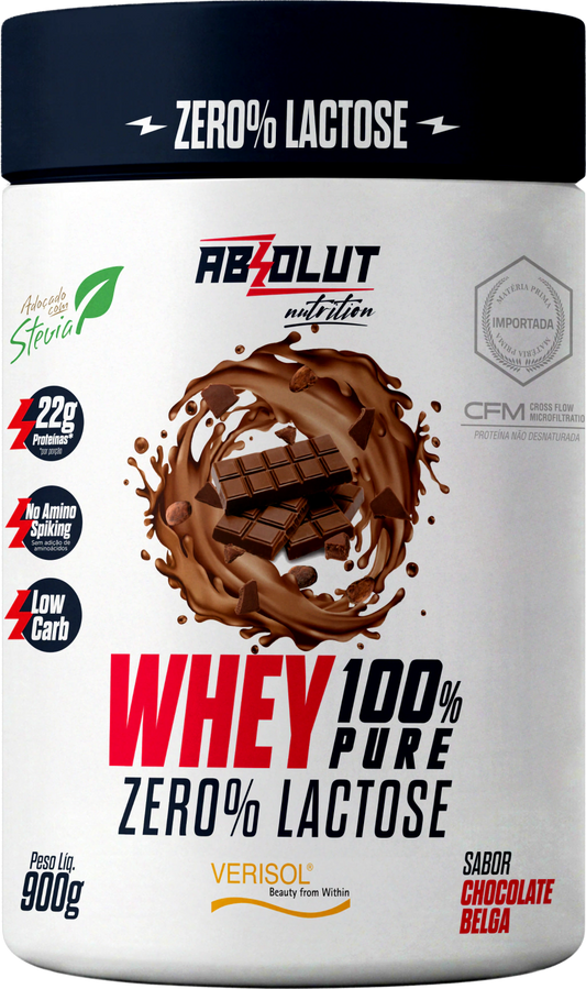 Whey Protein 100% Concentrado Sem Lactose Absolut Nutrition 900g (Pote)
