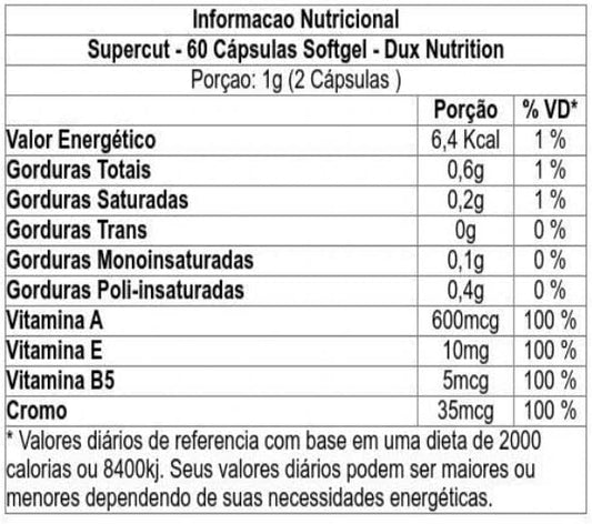 Termogênico Super Cut 60 capsulas Dux