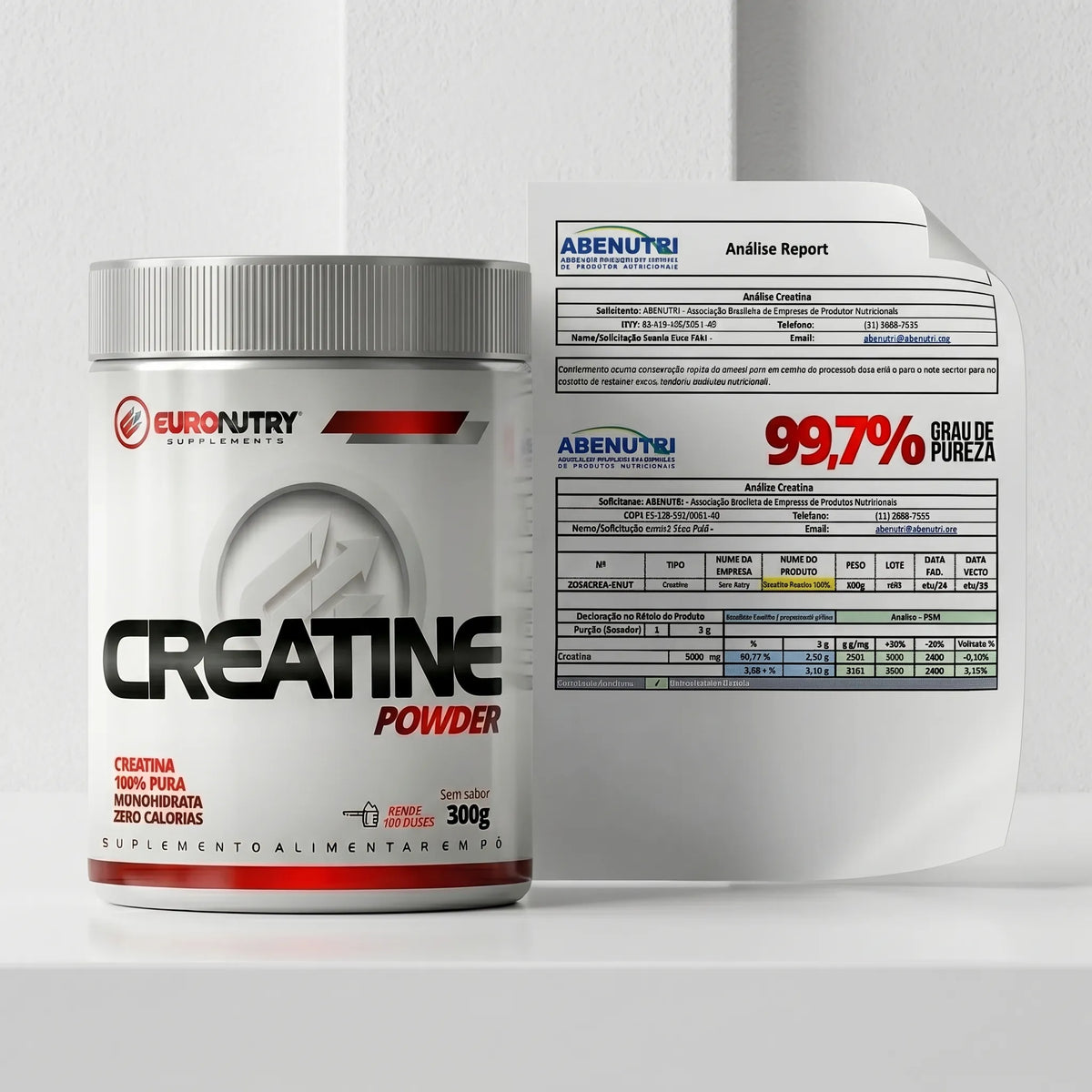 Creatina 100% Pura Euronutry Monohidratada 300g