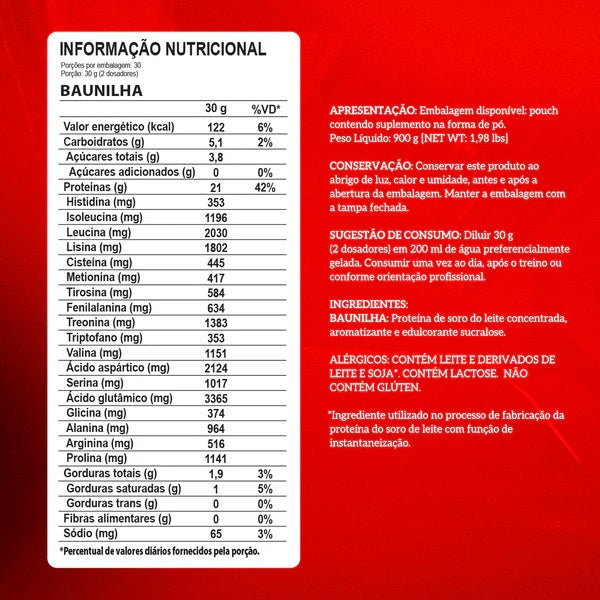 Whey Protein 100% Concentrado Integralmedica 900g