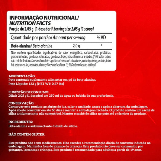 Beta Alanina 100% Pura Integralmedica 123g