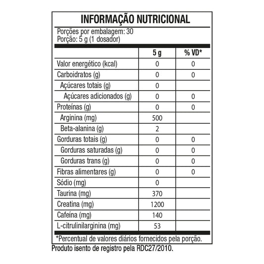 Pré-Treino Évora PW Darkness 300g