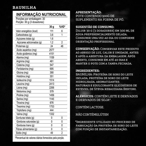 Whey protein Isolado Hidrolizado Iso Hydrol Darkness 900g