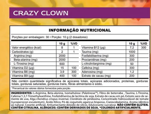 Pré-Treino Crazy Clow Demons Lab 300g