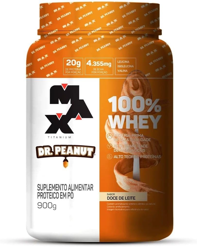 Whey Protein 100% Concentrado Dr. Peanut Max Titanium 900g (Pote)