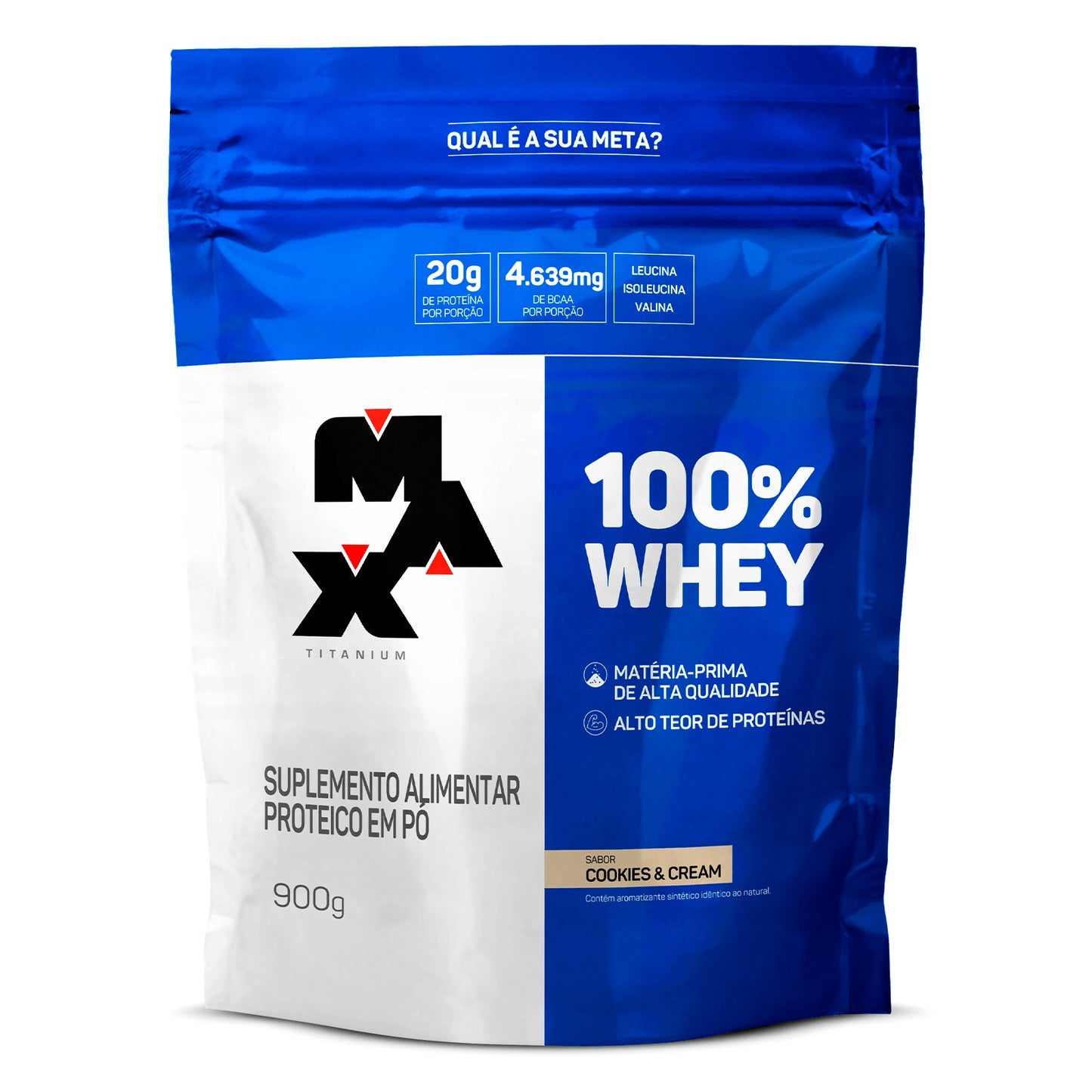 Whey Protein 100% Concentrado Max Titanium 900g (Refil)